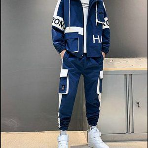 Hip-hop Suit Male Set Track Suits Sweatsuit Man Tr
